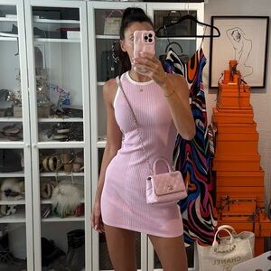 AUTHENTIC CHANEL COCO BEACH 2025 pink cotton dress FR36 US4